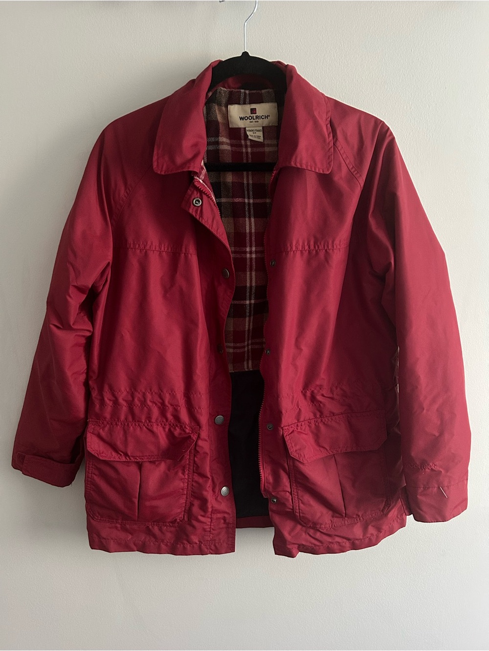 Woolrich Women's Crimson Utility Jacket with Plaid Lining